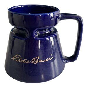 Eddie Bauer 1990s Cobalt Blue Coffee Mug by HotJo – Made in Thailand – Retro Cer